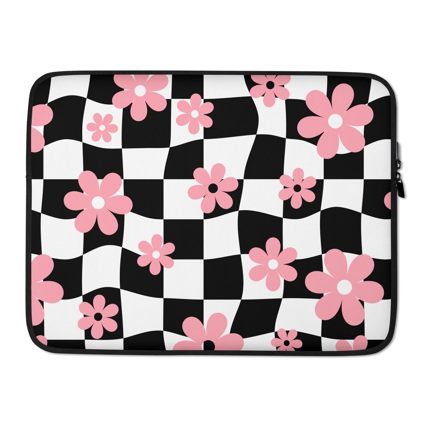 Floral Wavy Checkered Macbook Sleeve 15″
