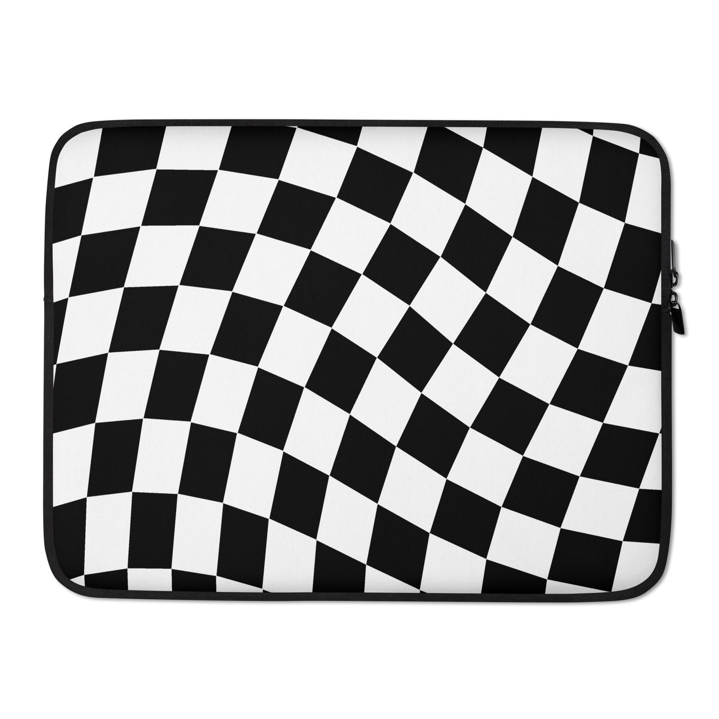 Black Wavy Checkered Macbook Sleeve