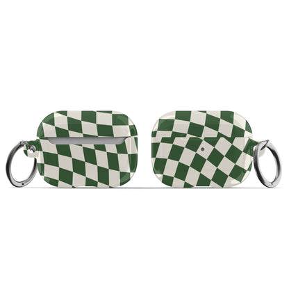 Green Wavy Checkered AirPods Case