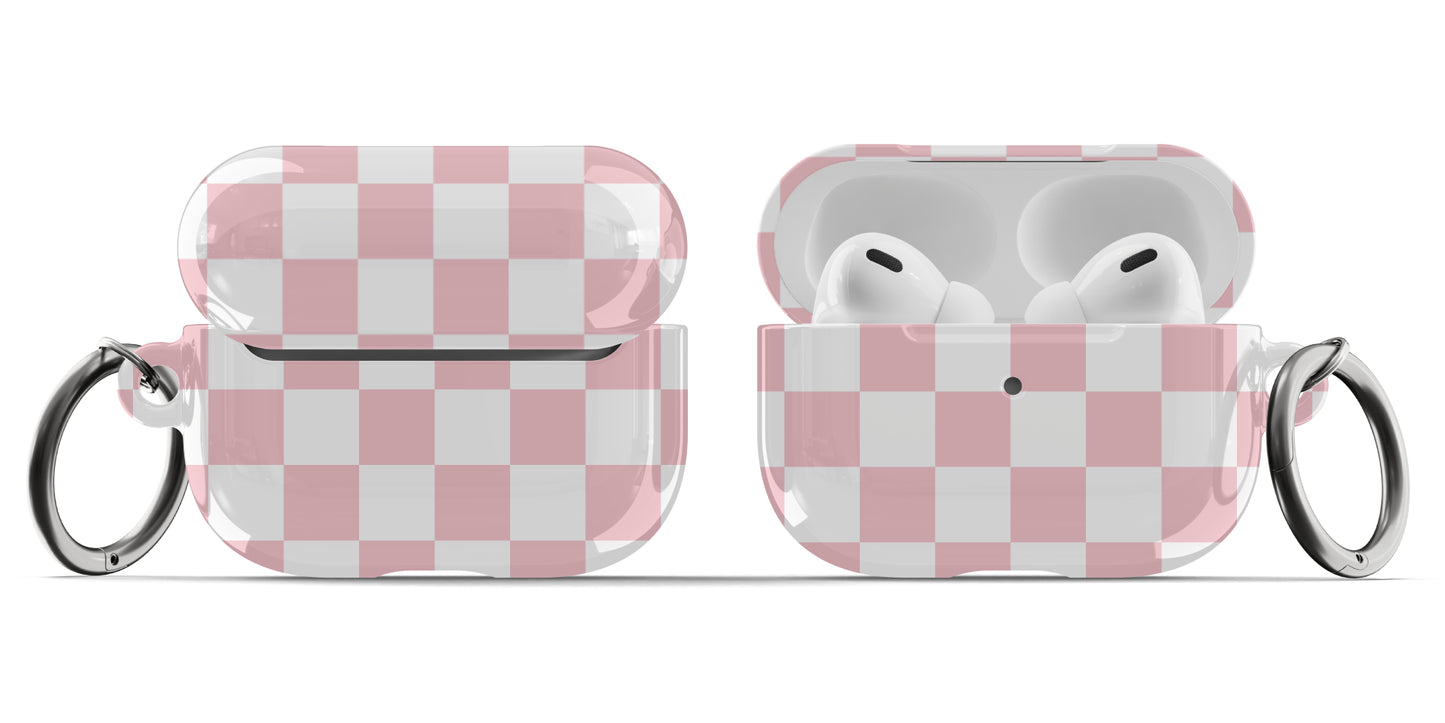 Pink Checkered AirPods Case