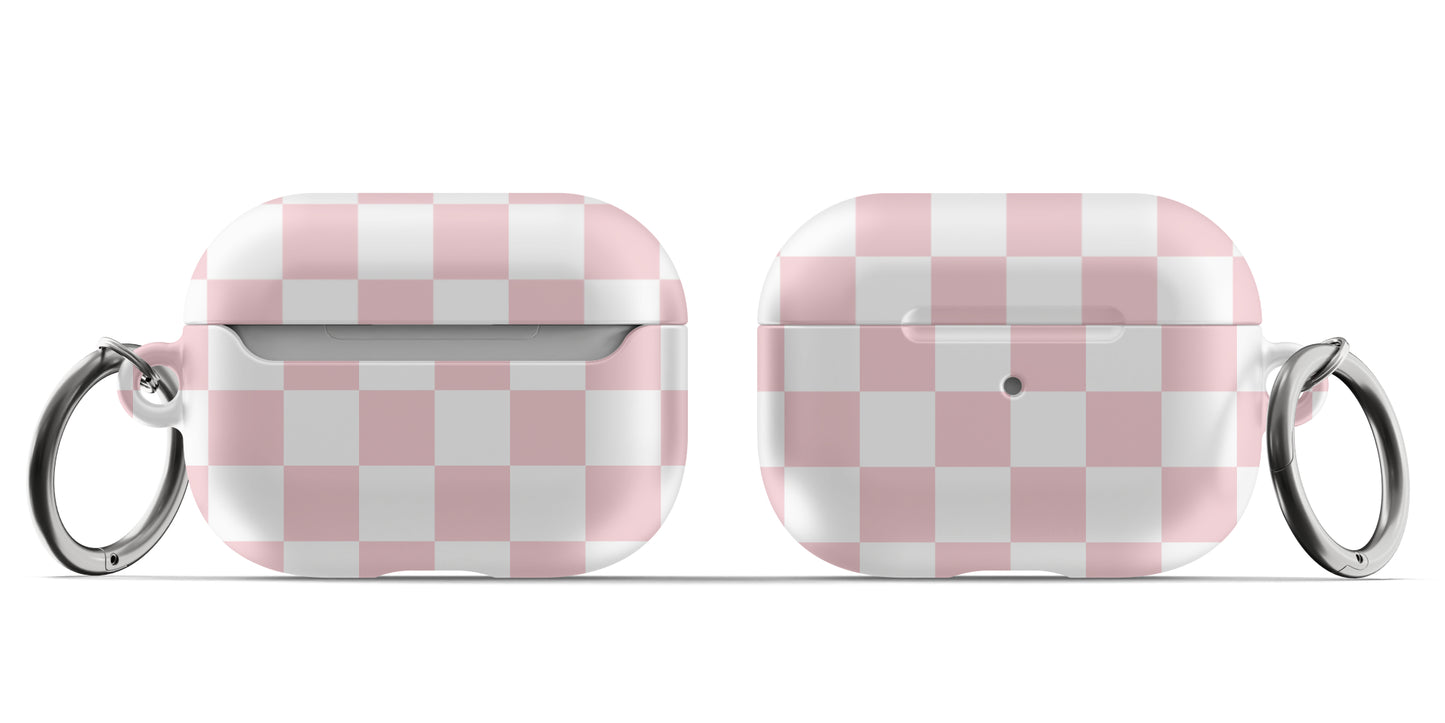 Pink Checkered AirPods Case