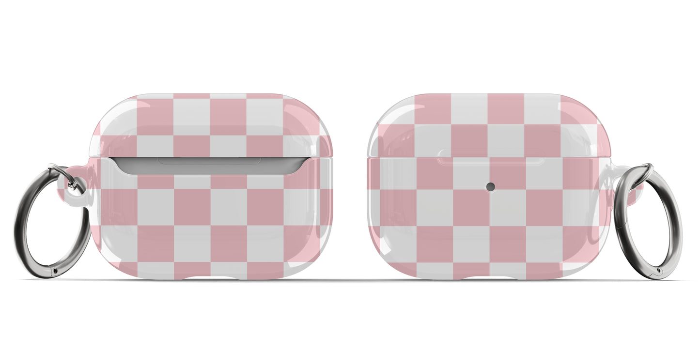 Pink Checkered AirPods Case