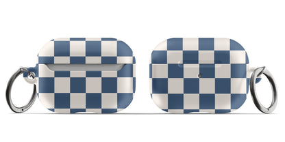 Navy & Beige Checkered AirPods Case