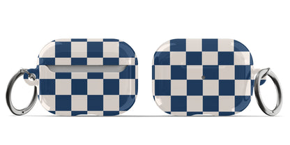 Navy & Beige Checkered AirPods Case