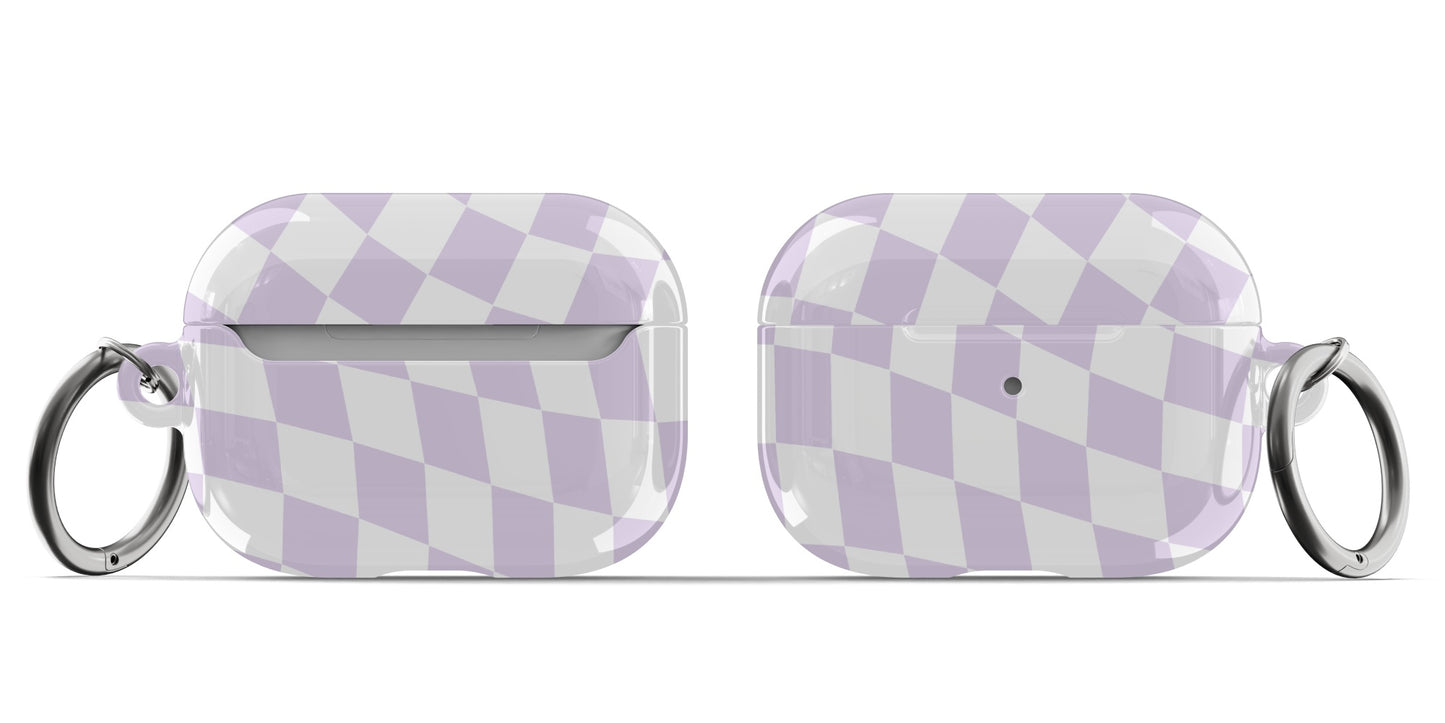 Purple Wavy Checkered AirPods Case