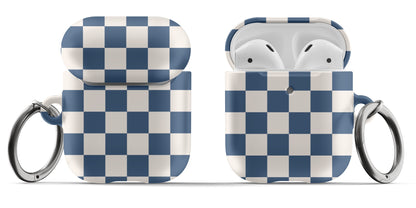 Navy & Beige Checkered AirPods Case