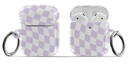 Purple Wavy Checkered AirPods Case