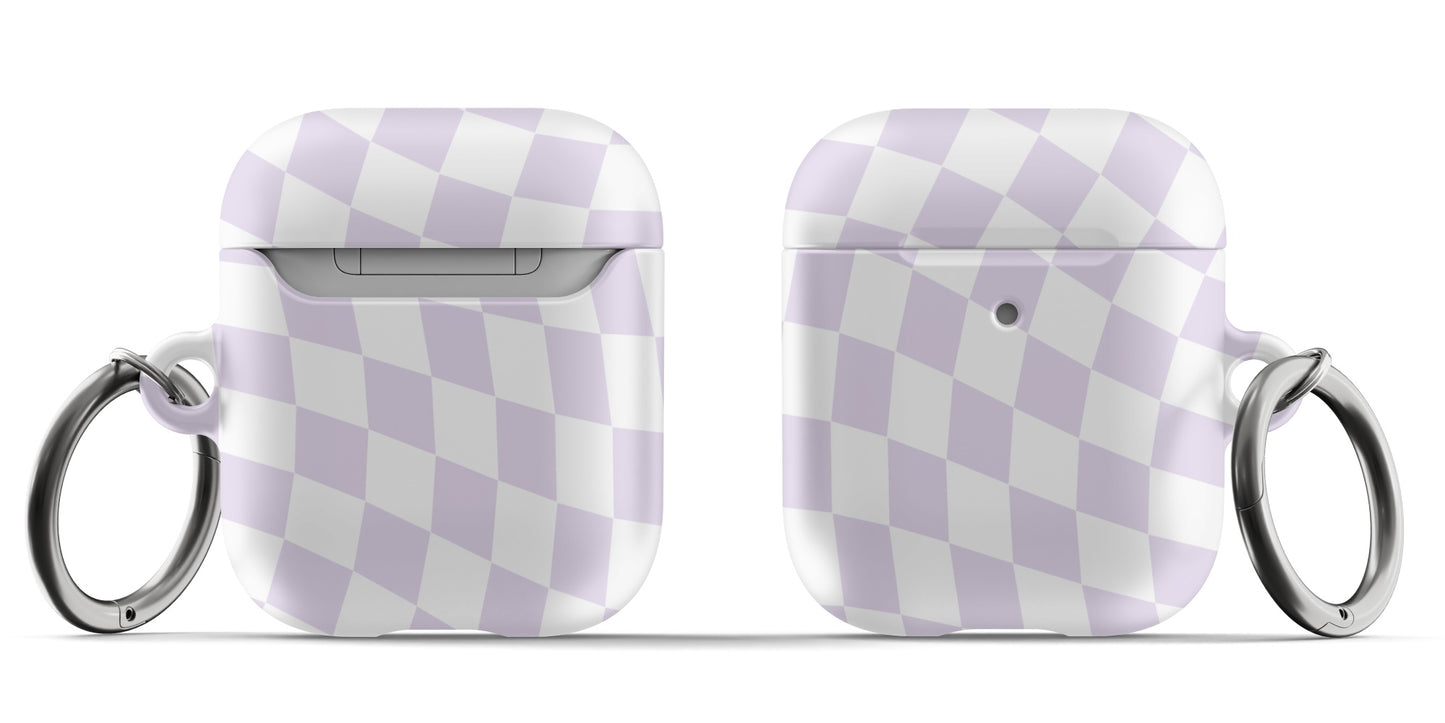 Purple Wavy Checkered AirPods Case