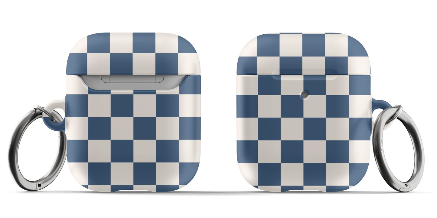 Navy & Beige Checkered AirPods Case