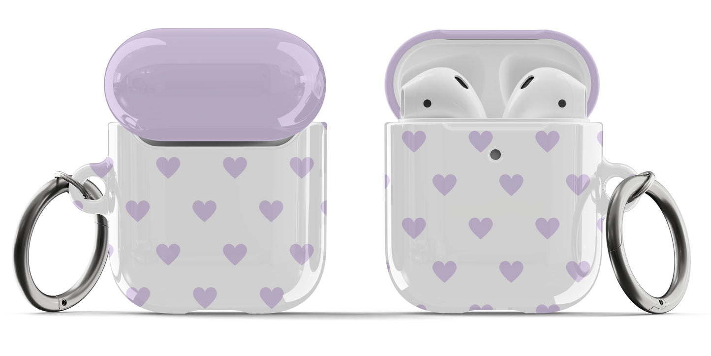 Purple Hearts AirPods Case