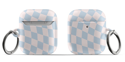 Pink & Blue Wavy Checkered AirPods Case