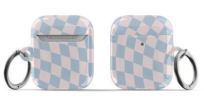 Pink & Blue Wavy Checkered AirPods Case