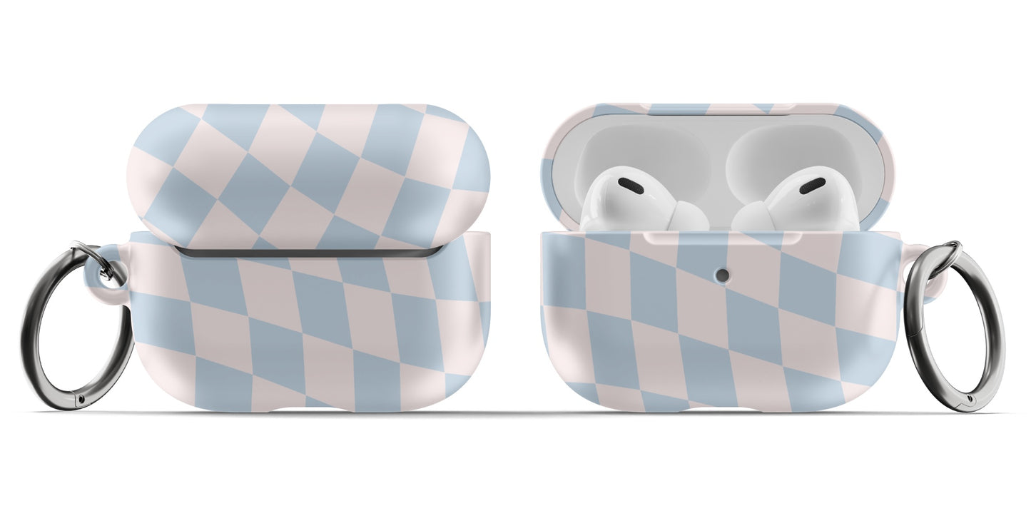 Pink & Blue Wavy Checkered AirPods Case