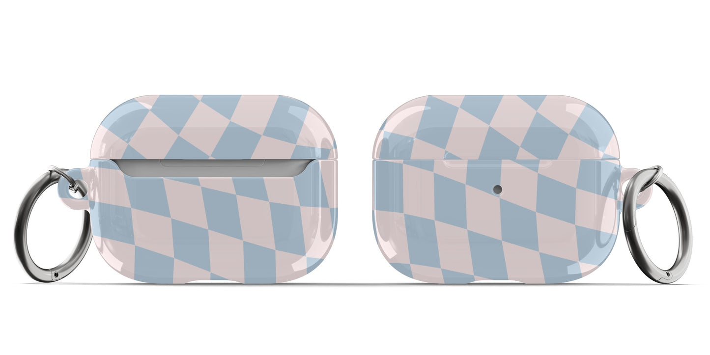 Pink & Blue Wavy Checkered AirPods Case