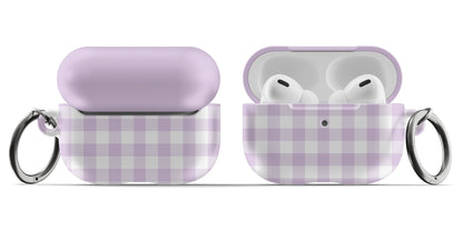 Purple Gingham AirPods Case