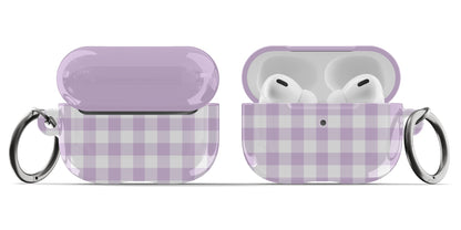 Purple Gingham AirPods Case