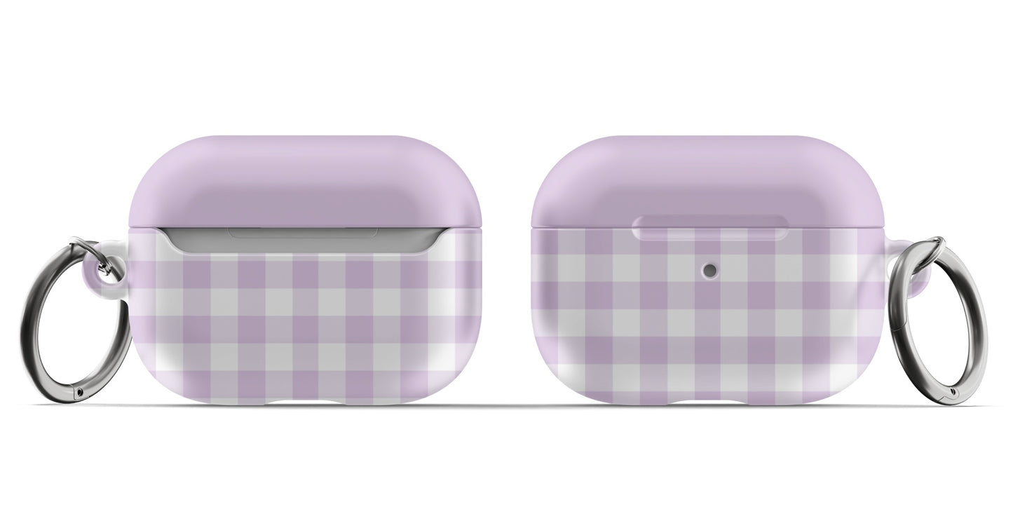 Purple Gingham AirPods Case