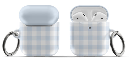 Blue Gingham Airpods Case