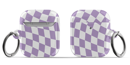 Dark Purple Wavy Checkered AirPods Case