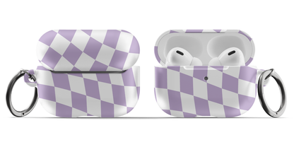 Dark Purple Wavy Checkered AirPods Case