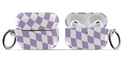 Dark Purple Wavy Checkered AirPods Case