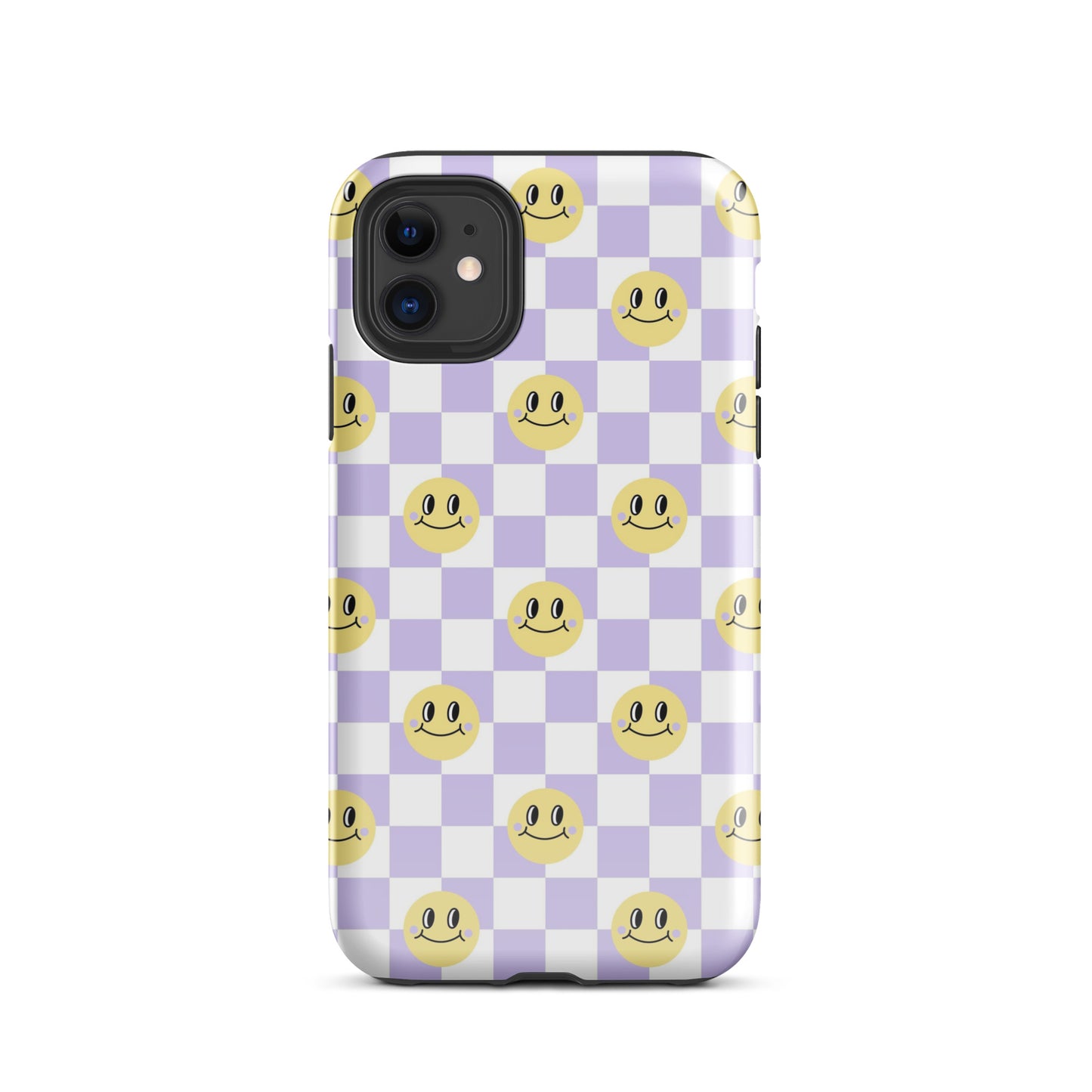 Checkered Smiley Faces iPhone Case Glossy iPhone 11