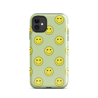Neon Smiley Faces iPhone Case iPhone 11 Glossy