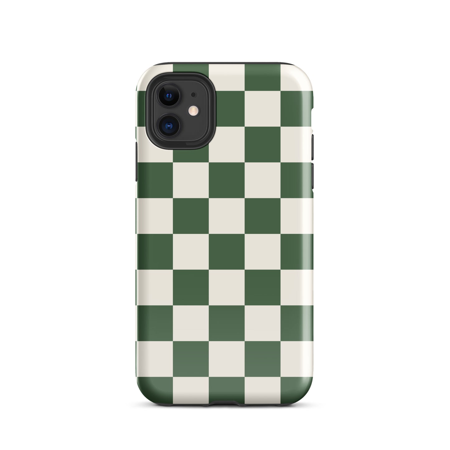 Green Checkered iPhone Case iPhone 11 Glossy
