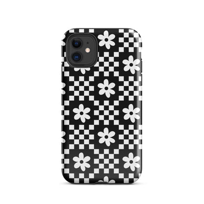 Checkerboard Daisy iPhone Case iPhone 11 Glossy