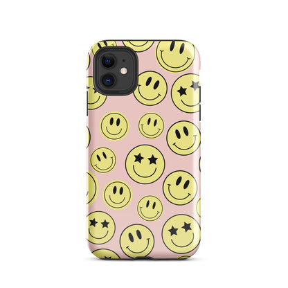 Pink Smiley Faces iPhone Case