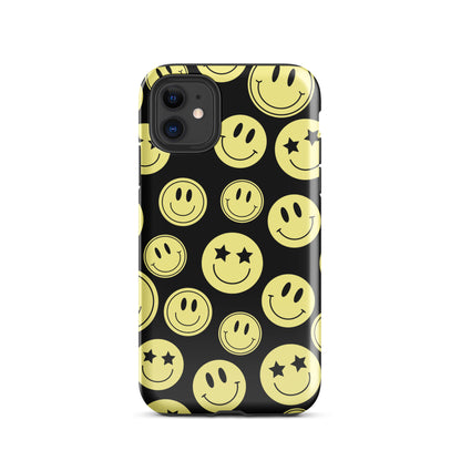 Black Smiley Faces iPhone Case