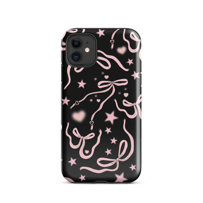 Black Cosmic Bows iPhone Case