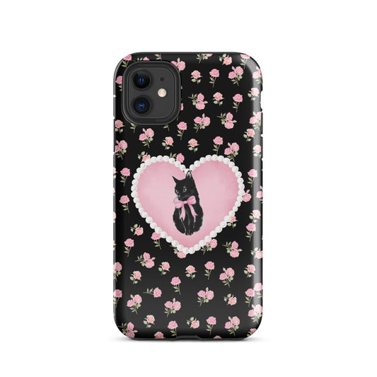 Black Féline Roses iPhone Case