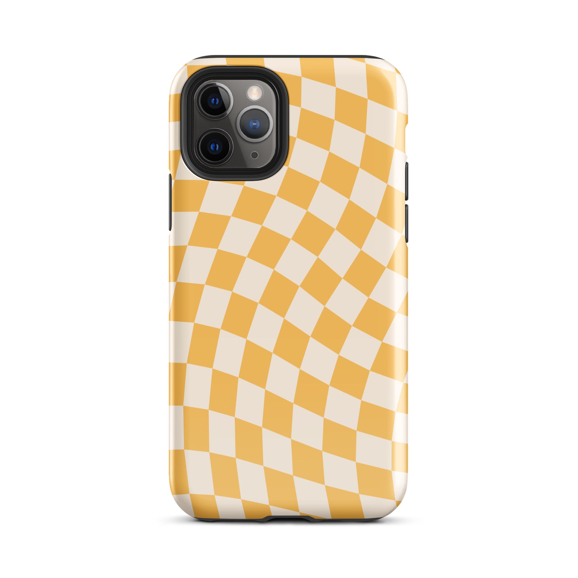 Yellow Wavy Checkered iPhone Case iPhone 11 Pro Glossy