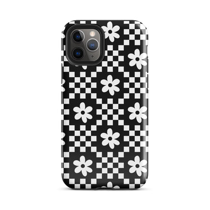 Checkerboard Daisy iPhone Case iPhone 11 Pro Glossy