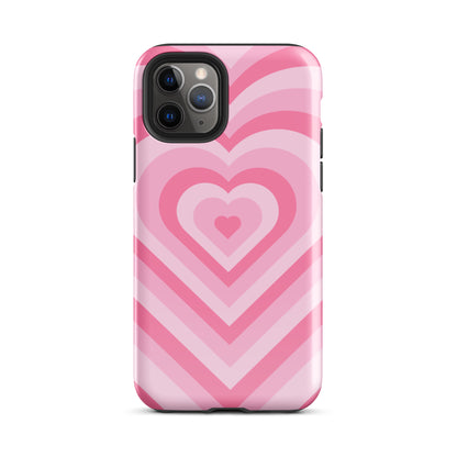 Pink Glowing Hearts iPhone Case