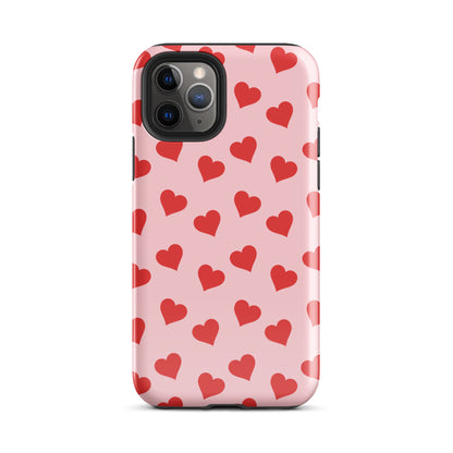 Red & Pink Heart Mania iPhone Case