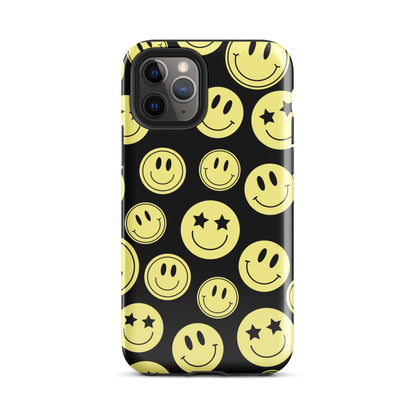 Black Smiley Faces iPhone Case