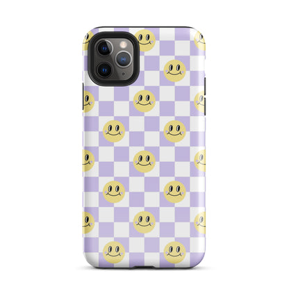 Checkered Smiley Faces iPhone Case Glossy iPhone 11 Pro Max