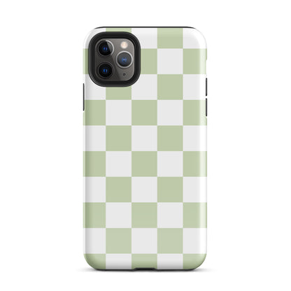 Pastel Green Checkered iPhone Case iPhone 11 Pro Max Glossy
