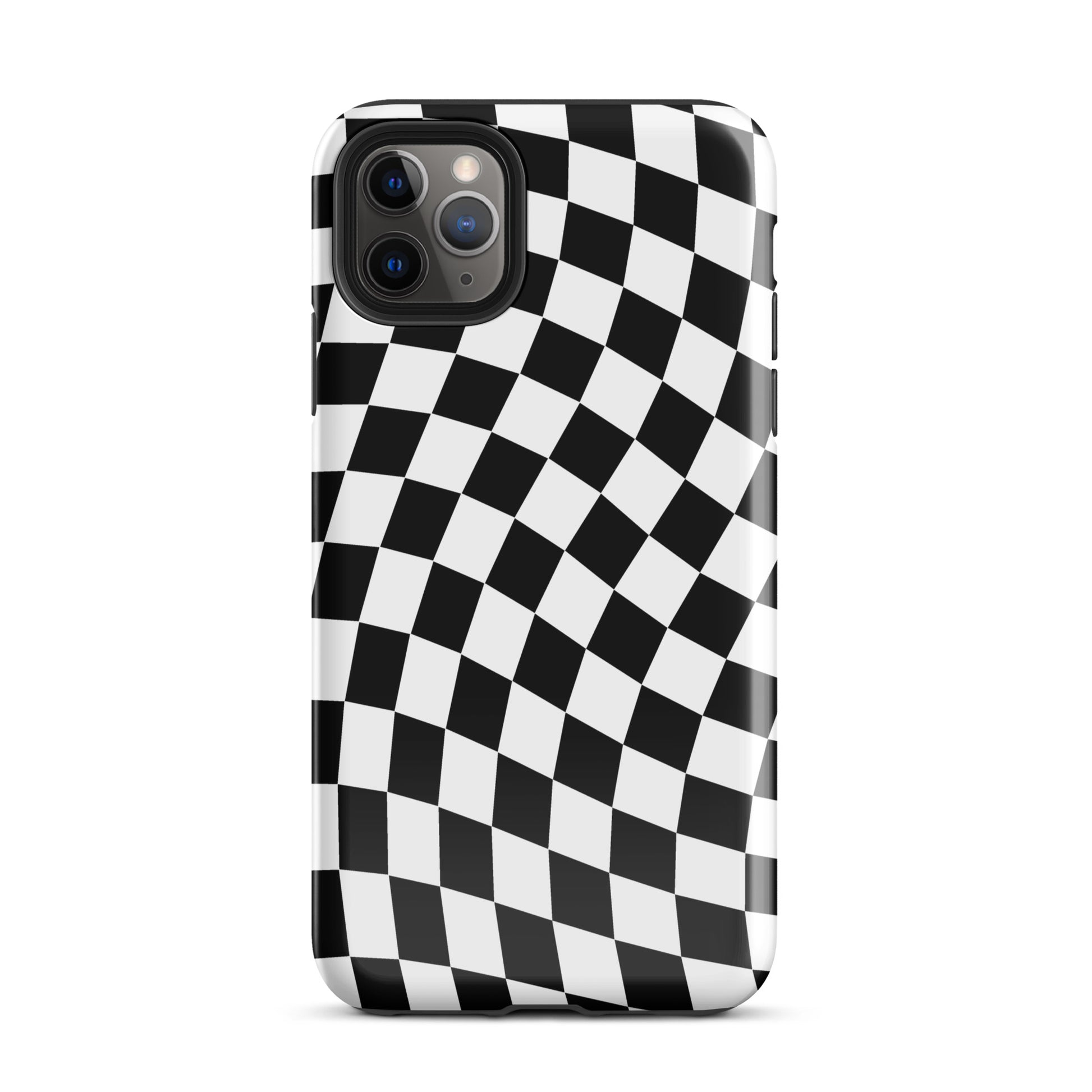 Black Wavy Checkered iPhone Case iPhone 11 Pro Max Glossy