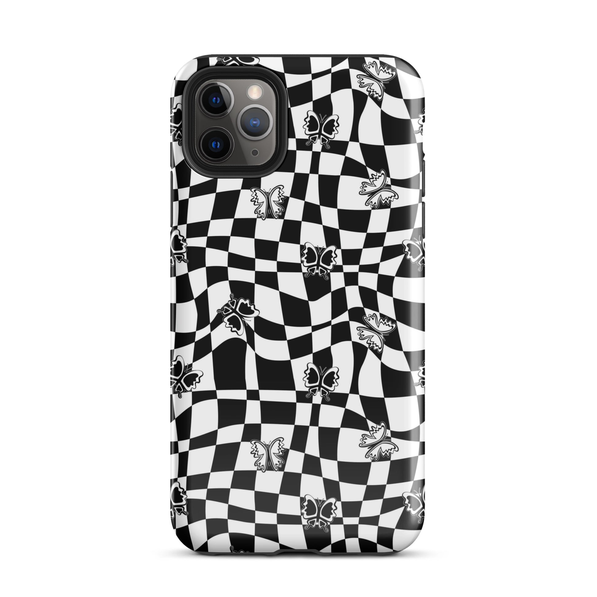 Butterfly Wavy Checkered iPhone Case iPhone 11 Pro Max Glossy