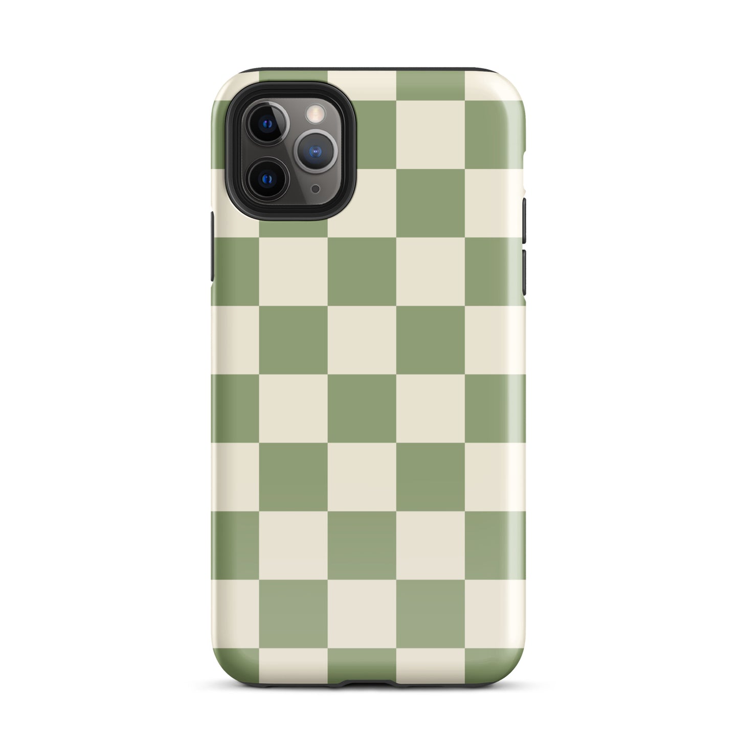 Green & Beige Checkered iPhone Case