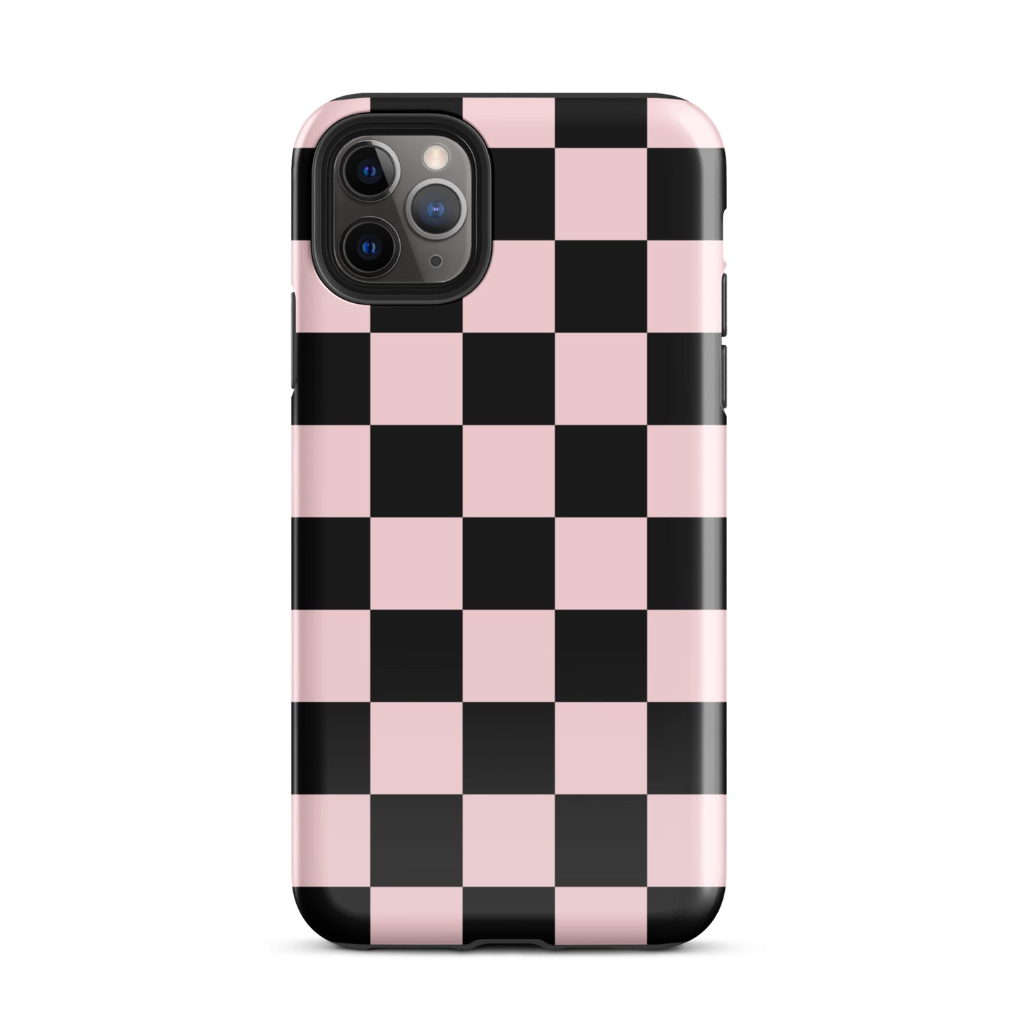 Pink & Black Checkered iPhone Case