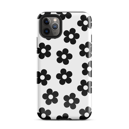 White Retro Flowers iPhone Case