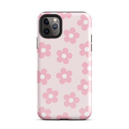 Light Pink Retro Flowers iPhone Case