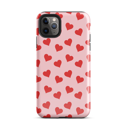 Red & Pink Heart Mania iPhone Case