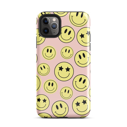 Pink Smiley Faces iPhone Case