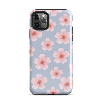 Blue Cherry Blossoms iPhone Case