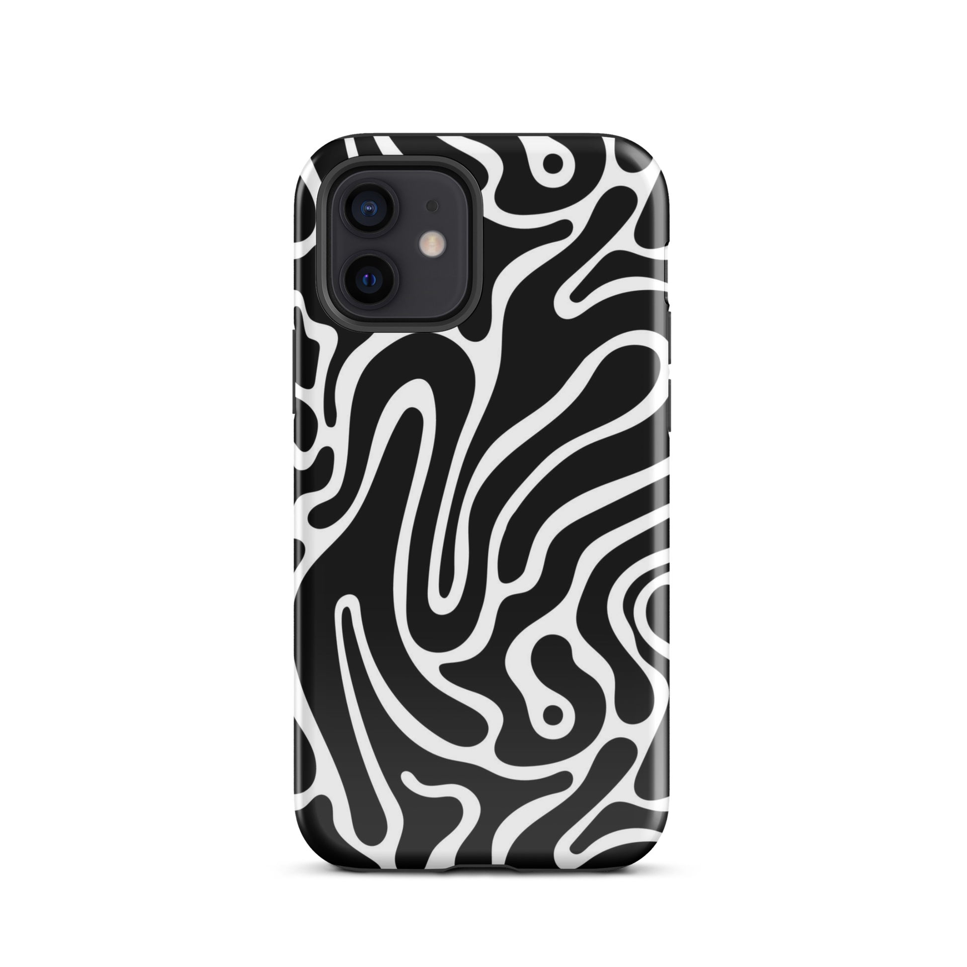 Wavy Noir iPhone Case iPhone 12 Glossy